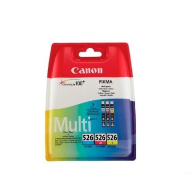KIT 3x TINTEIROS CANON CLI526 (C/M/Y) ORIGINAL