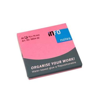 POST IT INFONOTES 75x75mm 80FLS ROSA FORTE