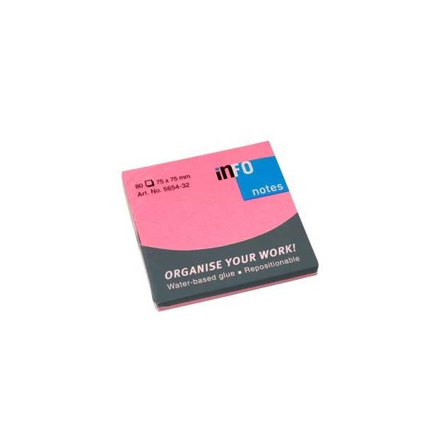 POST IT INFONOTES 75x75mm 80FLS ROSA FORTE