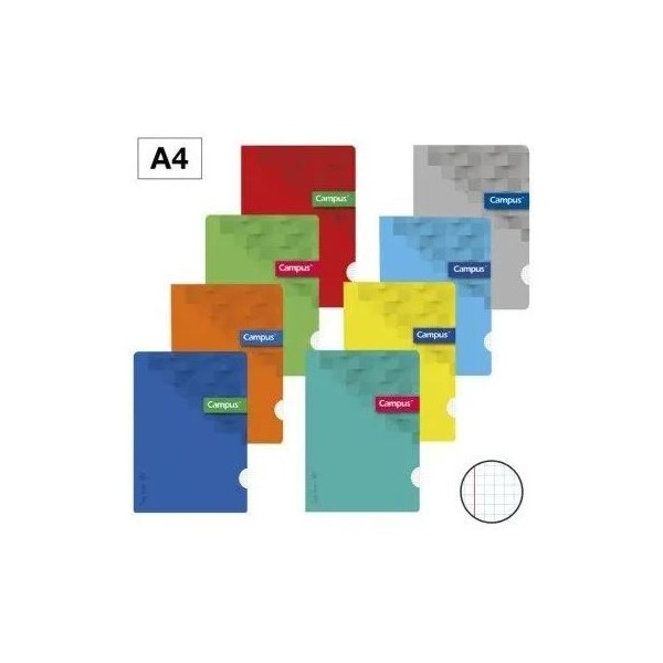 CADERNO AGRAFADO CAMPUS CAPA COLORIDA SORTIDAS PLASTIFICADA A4 48FLS 90GR QUADRICULADO