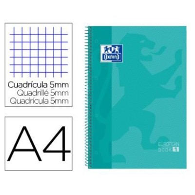 CADERNO ESPIRAL CAPA DURA OXFORD E BOOK 1 A4 80FLS 90gr. QUADRICULADO MENTA