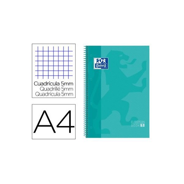 CADERNO ESPIRAL CAPA DURA OXFORD E BOOK 1 A4 80FLS 90gr. QUADRICULADO MENTA