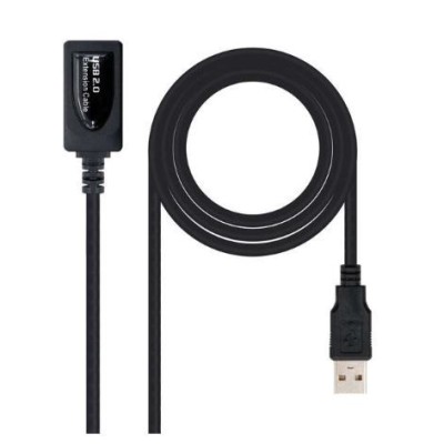CABO EXTENSAO USB 2.0 AMPLIFICADO USB-A (M) a USB-A (F) NANOCABLE 10MT -  PRETO