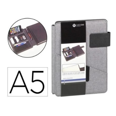 PORTA NOTAS A5 CARCHIVO VENTURE "PREMIUM" - CINZA