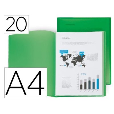 PASTA CATALOGO C/ 20 BOLSAS (MICAS) A4 VERDE