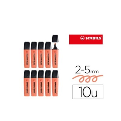 MARCADOR FLUORESCENTE STABILO BOSS 70/140 PASTEL CORAL