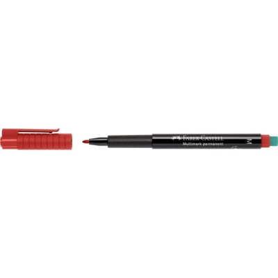 MARCADOR ACETATO PERMANENTE FABER-CASTELL 1.0MM M VERMELHO