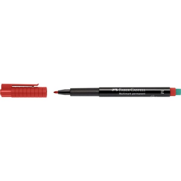 MARCADOR ACETATO PERMANENTE FABER-CASTELL 1.0MM M VERMELHO