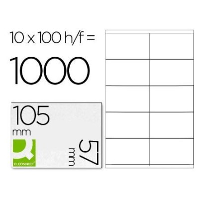 ETIQUETAS BRANCAS A4 QC 105x57mm 100FLS x 10 ETIQ.