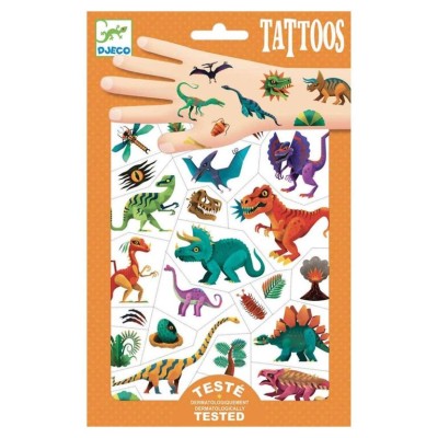 CONJUNTO DE 50 TATUAGENS DINOSSAUROS DJECO 