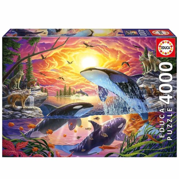 PUZZLE EDUCA 4000 PECAS ORCAS E LOBOS