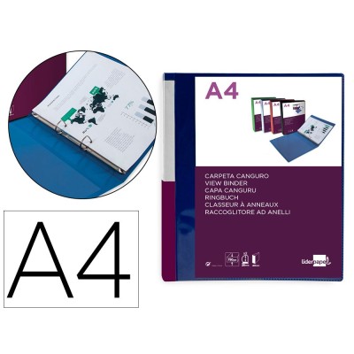 PASTA POLIPROPILENO LP A4 DIN 2 ANEIS 25MM  AZUL TRANSLUCIDO