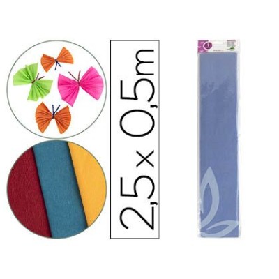 PAPEL CREPE 0,50x2,5MT AZUL CLARO