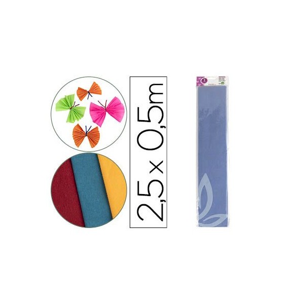 PAPEL CREPE 0,50x2,5MT AZUL CLARO