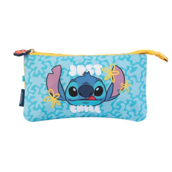 ESTOJO ESCOLAR DISNEY STITCH TROPICAL TRIPLO
