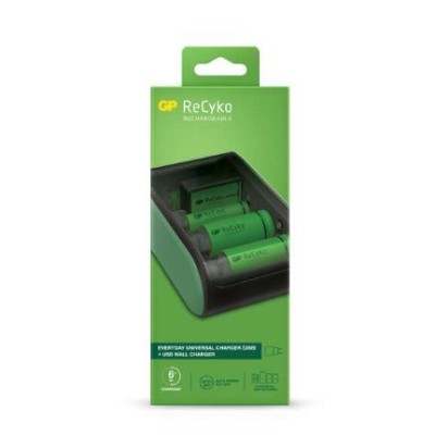 CARREGADOR GO RECYKO B631 PILHAS RECARREGAVEIS AA/AAA/C/D/9V