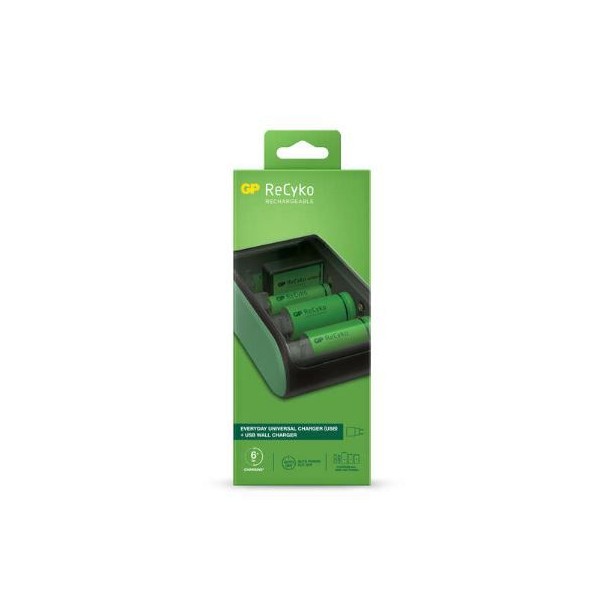 CARREGADOR GO RECYKO B631 PILHAS RECARREGAVEIS AA/AAA/C/D/9V