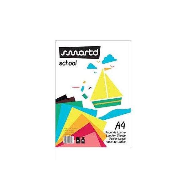 BLOCO PAPEL LUSTRO A4 10 CORES SORTIDAS 10 FLS