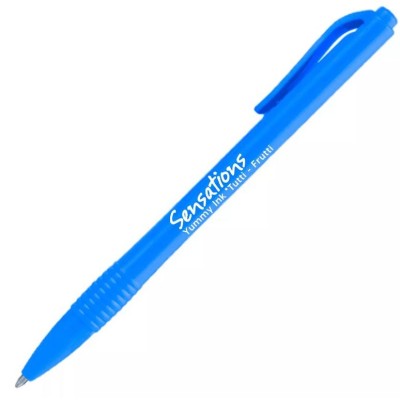 ESFEROGRAFICA RETRATIL NEWPEN SENSATIONS - PERFUMADA  TUTTI-FRUTI - AZUL