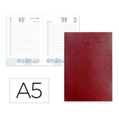 AGENDA ENCADERNADA DIARIA 2026 CORFU A5 15x21cm VERMELHO BORDEAUX