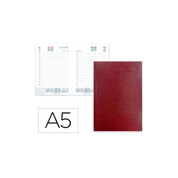 AGENDA ENCADERNADA DIARIA 2026 CORFU A5 15x21cm VERMELHO BORDEAUX