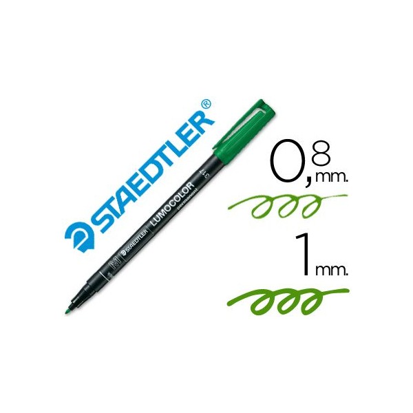 MARCADOR PERMANENTE ACETATO STAEDTLER LUMOCOLOR  1.0MM M VERDE