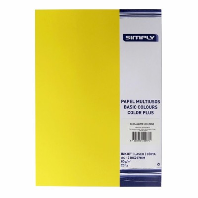 PAPEL FOTOCOPIA A4 80GR. AMARELO LIMAO 25FLS