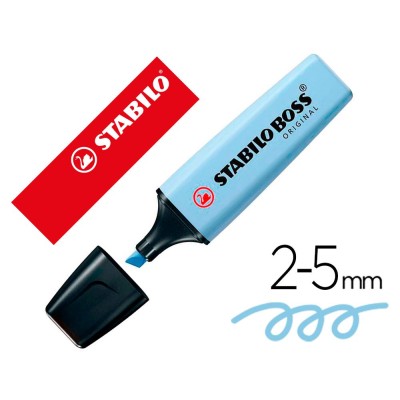 MARCADOR FLUORESCENTE STABILO BOSS 70/111 PASTEL AZUL