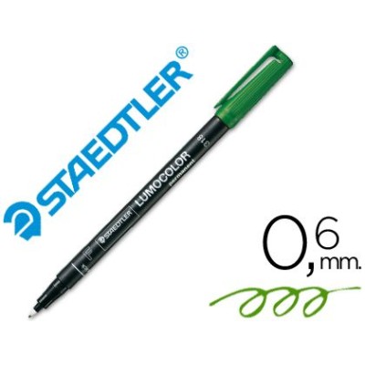 MARCADOR PERMANENTE ACETATO STAEDTLER LUMOCOLOR  0,6MM F VERDE