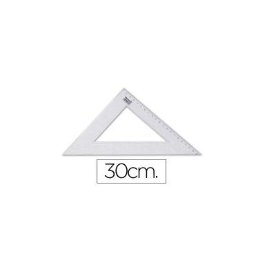 ESQUADRO PLASTICO TRANSPARENTE  45º 30cm