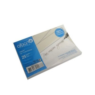 PACK 25 x ENVELOPES PAPEL VEGETAL PALA RETA 114x162mm 92gr.