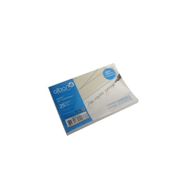 PACK 25 x ENVELOPES PAPEL VEGETAL PALA RETA 114x162mm 92gr.