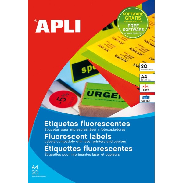 ETIQUETAS APLI LASER A4 20 FLS x 8 ETIQ. VERDE