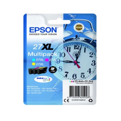 KIT 3 X TINTEIROS EPSON 27XL (C/M/Y) ORIGINAL