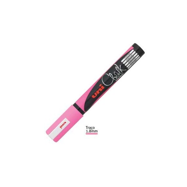 MARCADOR GIZ LIQUIDO UNIBALL CHALK  PWE-5M 1.8 a 2.5mm ROSA FLUORESCENTE