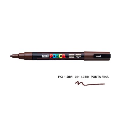 MARCADOR UNIBALL POSCA PC3M 0,9mm CASTANHO ESCURO 