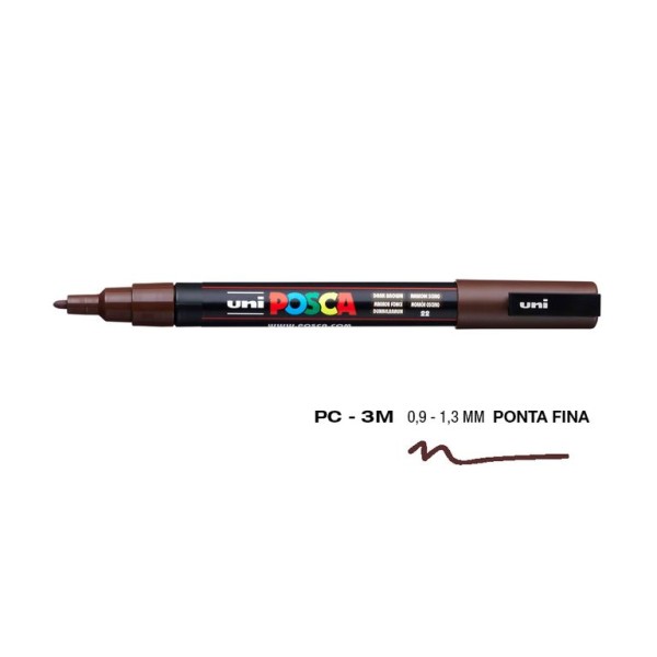 MARCADOR UNIBALL POSCA PC3M 0,9mm CASTANHO ESCURO 
