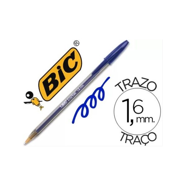 CANETA ESFEROGRAFICA BIC CRISTAL LARGE 1.6mm  AZUL