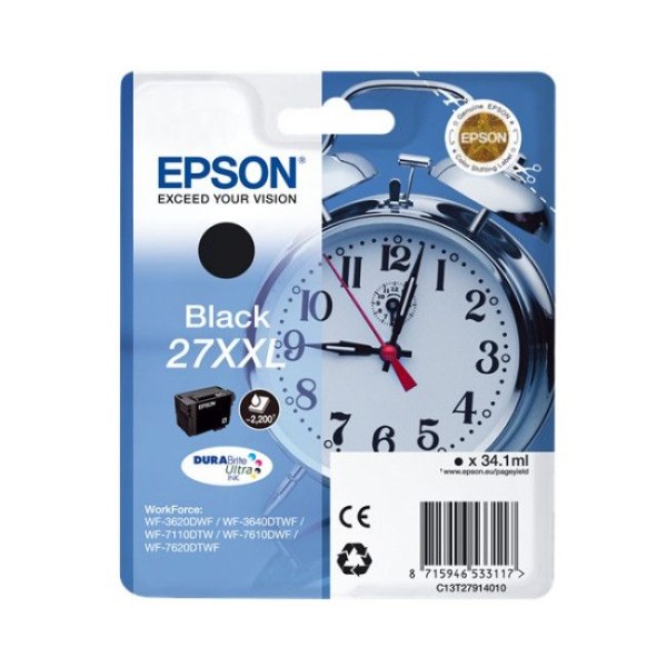 TINTEIRO EPSON 27XXL PRETO ORIGINAL