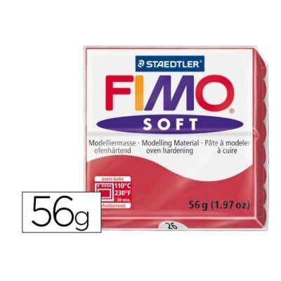PASTA MODELAR FIMO SOFT 56/57gr. VERMELHO CEREJA 26