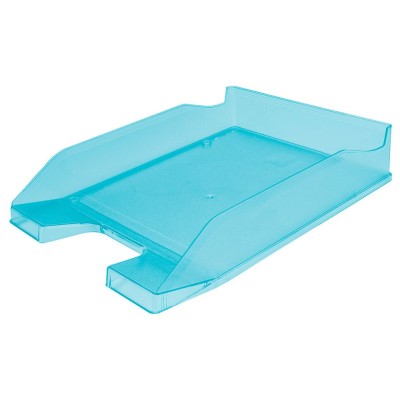 TABULEIRO PLASTICO PORTA DOCUMENTOS TRANSPARENTE AZUL TURQUESA
