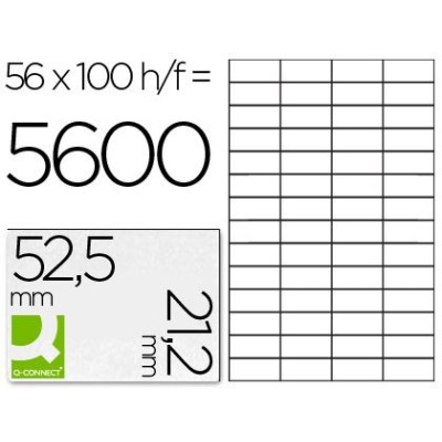 ETIQUETAS BRANCAS A4 QC  52,5x21.2mm 100FLS x 56 ETIQ.