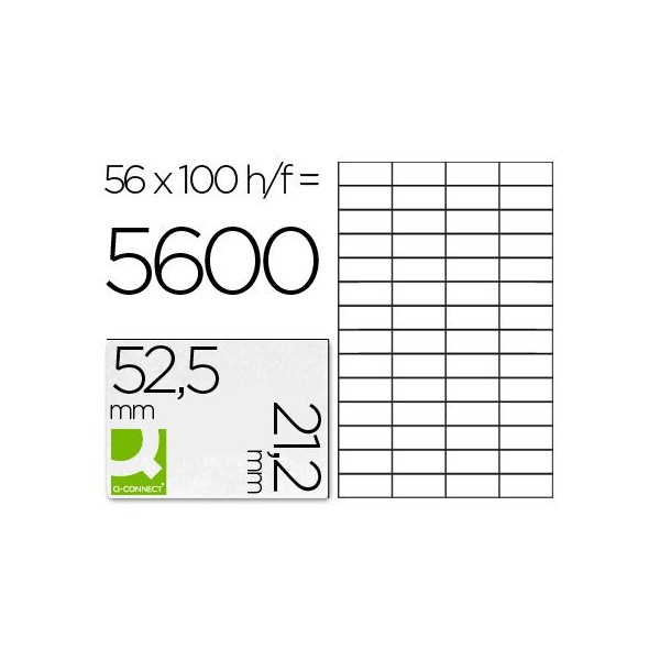 ETIQUETAS BRANCAS A4 QC  52,5x21.2mm 100FLS x 56 ETIQ.
