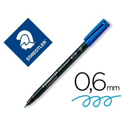 MARCADOR PERMANENTE ACETATO STAEDTLER LUMOCOLOR  0,6MM F AZUL