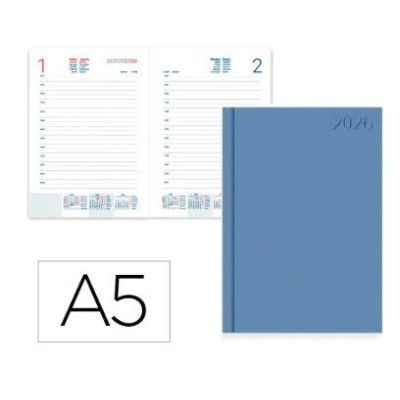 AGENDA ENCADERNADA DIARIA 2026 CORFU A5 15x21cm AZUL CLARO