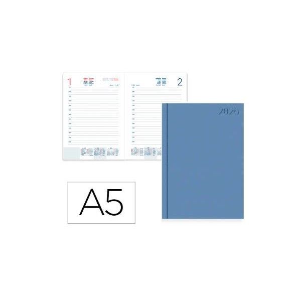 AGENDA ENCADERNADA DIARIA 2026 CORFU A5 15x21cm AZUL CLARO