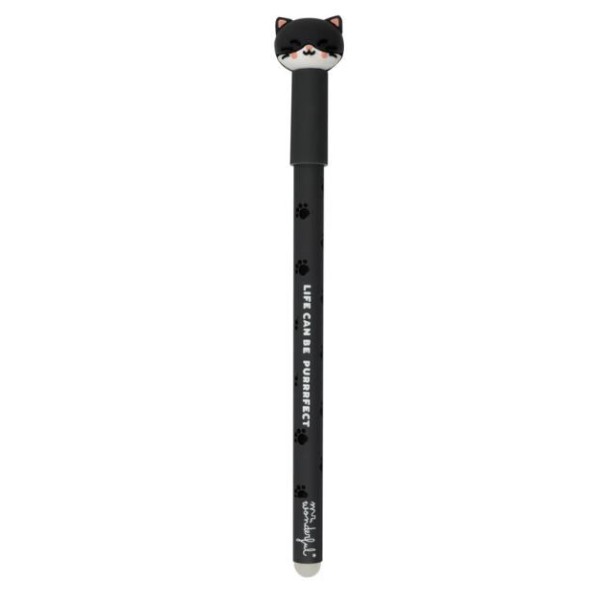 ESFEROGRAFICA APAGAVEL MR WONDERFUL BO-BO GATO - LIFE CAN BE PURRRFECT 0,7mm AZUL