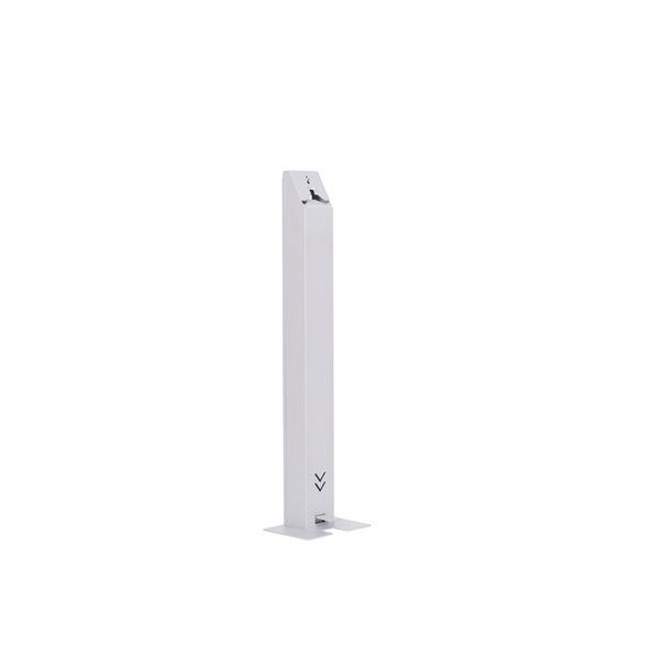 DISPENSADOR MECANICO C/ PEDAL  ALCOOL GEL C/ SUPORTE DE CHAO CINZA