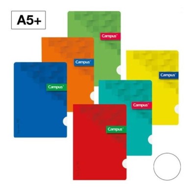 CADERNO AGRAFADO CAMPUS CAPA COLORIDA SORTIDAS PLASTIFICADA A5 48FLS 90gr. LISO