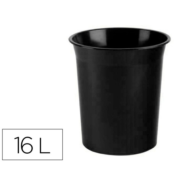 CESTO PAPEIS PLASTICO 16 LT "FECHADO" PRETO